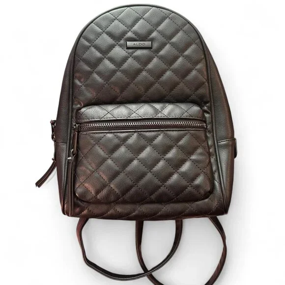 Aldo | Bags | Aldo Black Faux Leather Quilted Backpack Like  display picture 1